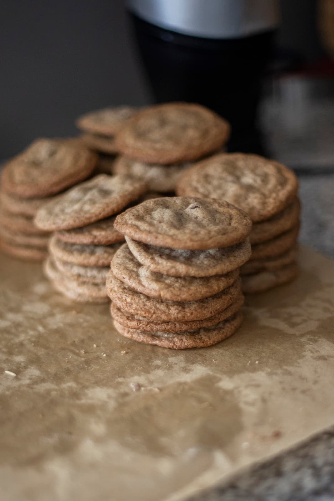 A stack of freshly baked cookies